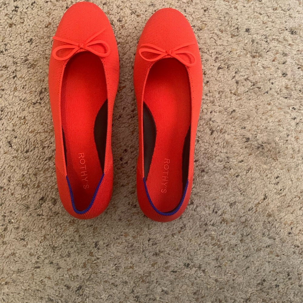 Rothy's Women's Red Ballet Flats EUC